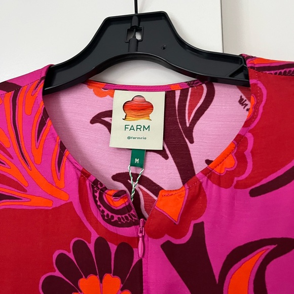 NWT FARM Rio Floral Pink Maxi Dress. - Picture 4 of 8